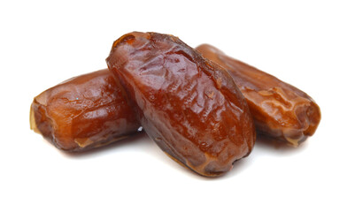 Dried dates (fruits of date palm Phoenix dactylifera). Infinite depth of field, retouched, clipping...