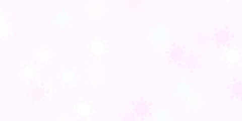 Light pink, yellow vector backdrop with virus symbols.