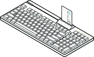 Speciality keyboard (US layout): with an integrated chip credit/debit card reader.