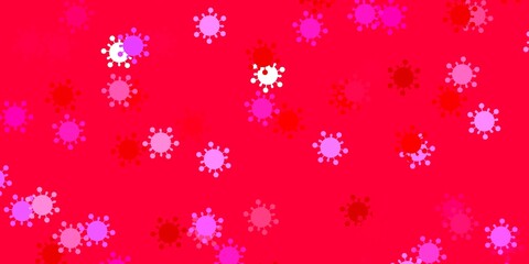 Obraz na płótnie Canvas Light pink, yellow vector backdrop with virus symbols.