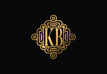 Initial Monogram Letter K B Logo Design Vector Template. K B Letter Logo Design