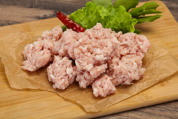 Homemade pork minced meat for cooking
