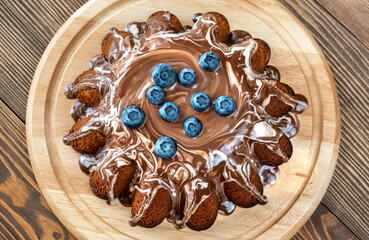 Cake with chocolate topping