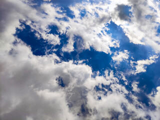 Obraz premium blue sky and white clouds for backgroung,copy speace