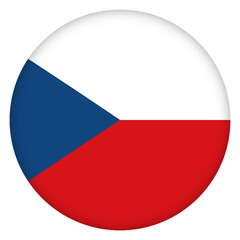 Naklejka premium Flag of Czech Republic round icon, badge or button. Czech national symbol. Template design, vector illustration.