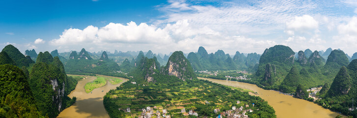 Karst mountain landscape in Xingping, Guangxi Province, China