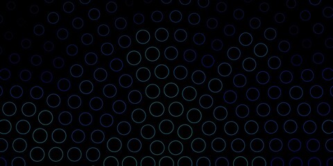 Dark BLUE vector background with bubbles. Illustration with set of shining colorful abstract spheres. Pattern for booklets, leaflets.