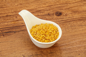 Vegetarian cuisine - dry bulgur for cooking