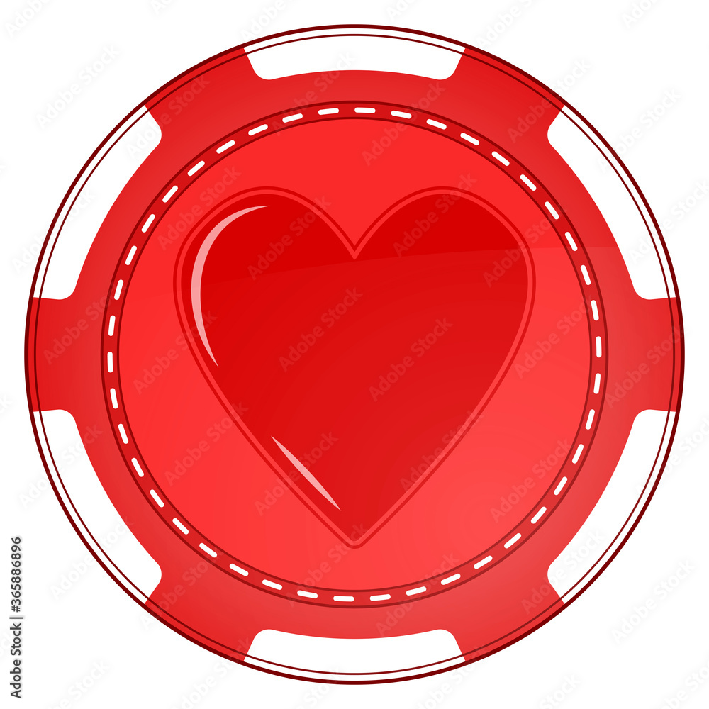 Poster chip hearts ai vector.