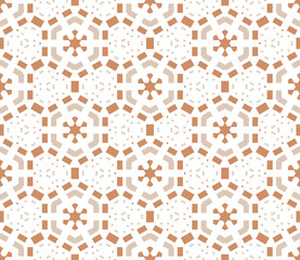 Abstract geo seamless pattern. Striped ornamental geometric background with hexagon. Wrapping paper. Vector illustration.               