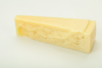 Hard parmesan cheese served basil