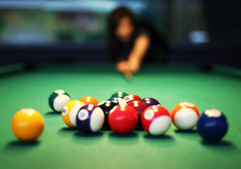 Abstract image of a  snooker table