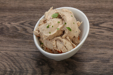 Herring butter spread in the bowl