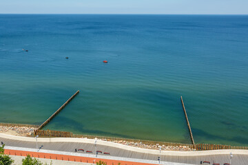 Breakwaters on the Baltic sea in clear weather.
