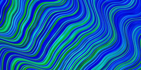 Light Blue, Green vector pattern with lines. Colorful illustration in circular style with lines. Pattern for ads, commercials.