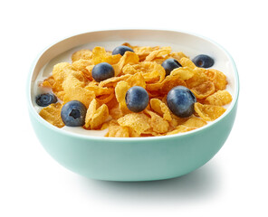 bowl of corn flakes with milk
