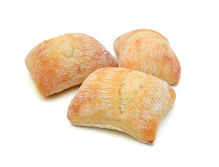 Mini bread on white background 