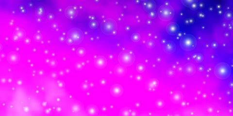 Light Purple vector background with colorful stars. Shining colorful illustration with small and big stars. Pattern for wrapping gifts.