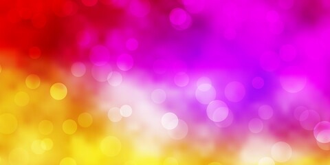 Light Multicolor vector pattern with spheres. Illustration with set of shining colorful abstract spheres. Pattern for business ads.