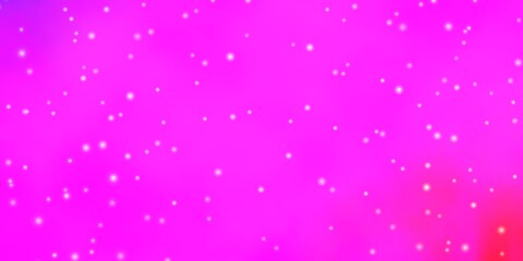Light Purple, Pink vector template with neon stars. Shining colorful illustration with small and big stars. Pattern for new year ad, booklets.