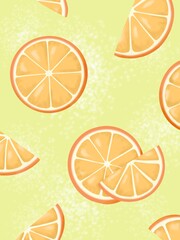 Orange fruit background. Orange cute illustration