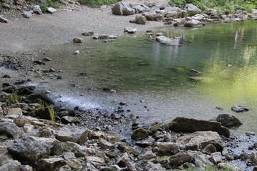 Summer beautiful waterfall fresh nature landscape