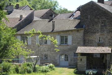 Fototapeta na wymiar Ancient medieval french stone houses village