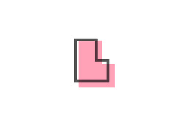 geometric L pink black line alphabet letter logo icon for company. Simple line design for corporate and business