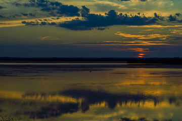 sunset over the river