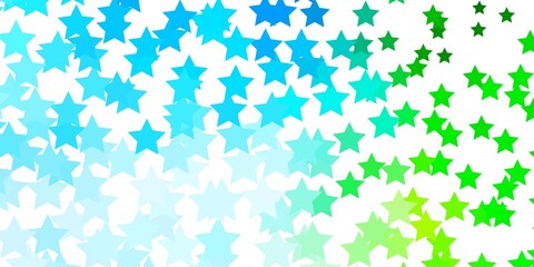 Fototapeta na wymiar Light Blue, Green vector pattern with abstract stars. Colorful illustration with abstract gradient stars. Pattern for wrapping gifts.