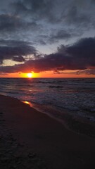 Fototapeta na wymiar Plaża Karwia, zachód słońca