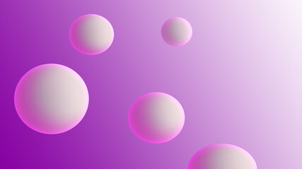White 3d circles on purple background