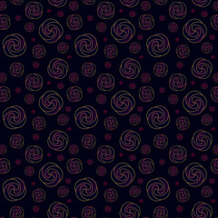 round flowers in the form of roses on a dark blue background