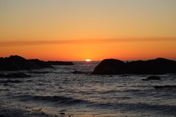 Sunset over the sea, Benbecula, Outer Hebrides, Scotland