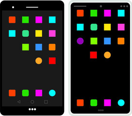 Colorful Mobile Phones Vector