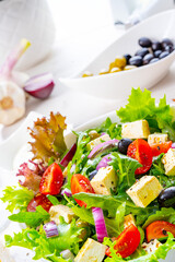 Greek salad with sheep's cheese a delicious classic.