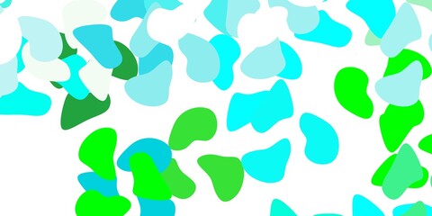 Light blue, green vector background with random forms.