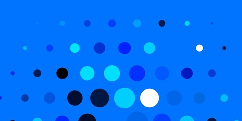 Dark BLUE vector pattern with spheres. Colorful illustration with gradient dots in nature style. Pattern for booklets, leaflets.