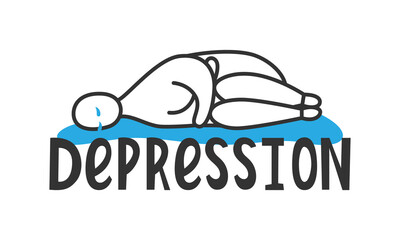 Depression. Vector illustration with hand drawn lettering