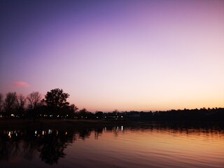 sunset over the river