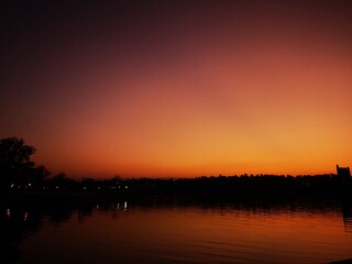 sunset over lake