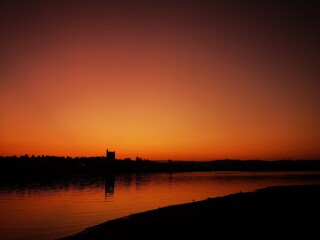 sunset over the lake