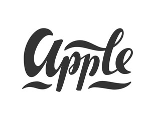 Obraz premium Apple vector hand drawn lettering