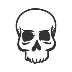 Vector illustration of skull front view