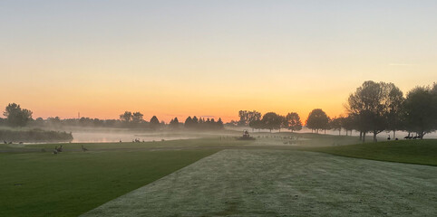 sunrise work on the golf course