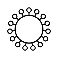 Virus sign. Symbol of coronavirus and COVID-19 desease. Simple flat black outline vector icon