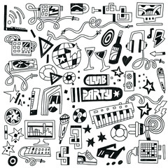 music club party - doodles 