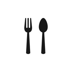 Spoon and fork icon flat vector design. Restaurant symbol.