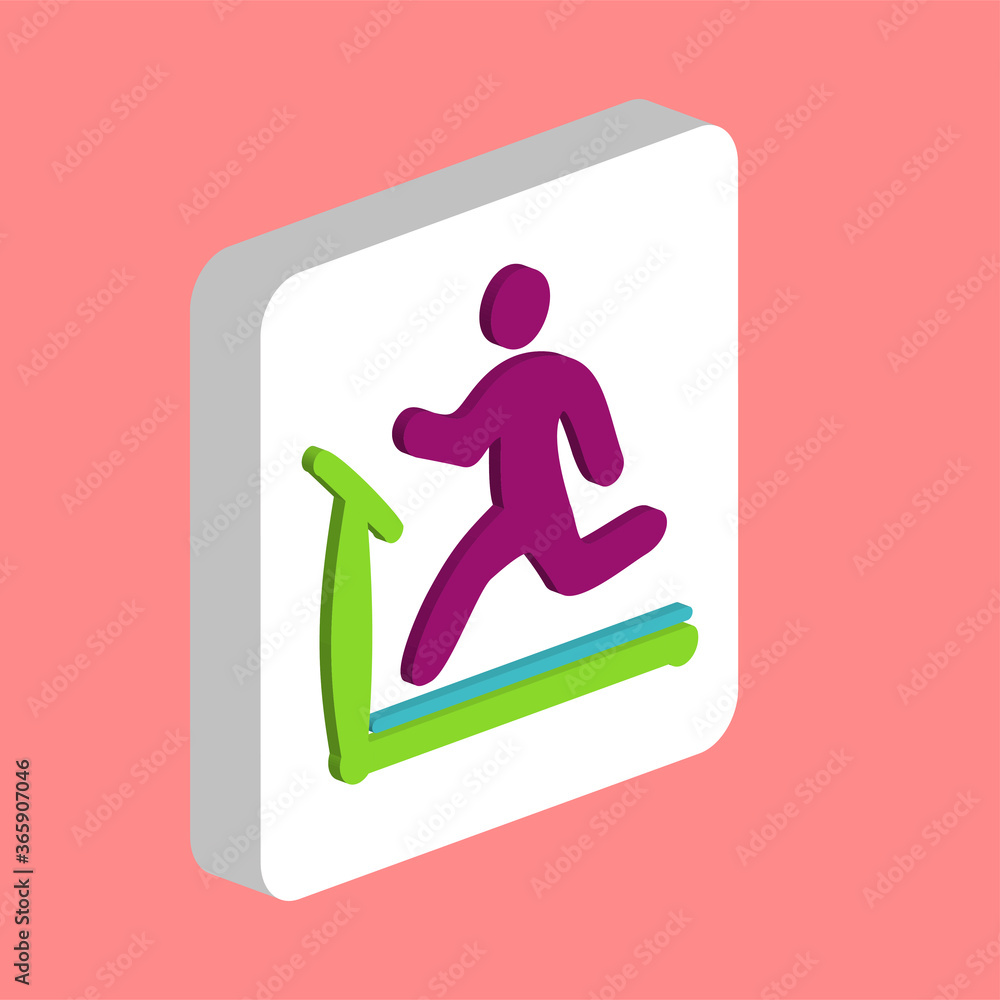 Poster treadmill simple vector icon. illustration symbol design template for web mobile ui element. perfect