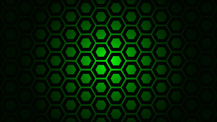 abstract green background with Hexagonal pattern